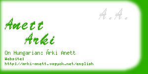 anett arki business card